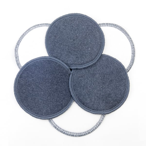 Stilleinlagen anthrazit im Set (3 Paar, Merinowolle)