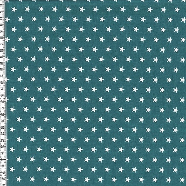 Stoffstück "Sterne petrol"