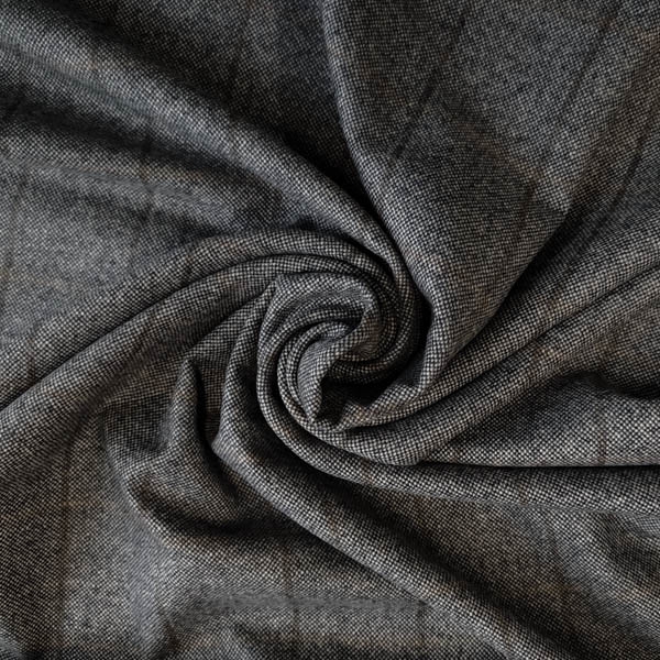 piece of fabric "wool grey-mustard check" (wool)