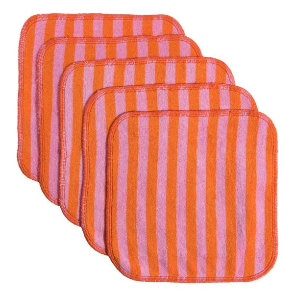 Bamboo Washcloth striped in set (5 pieces)