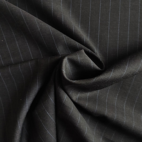Piece of fabric "Suit fabric pinstripe black blue" (wool)