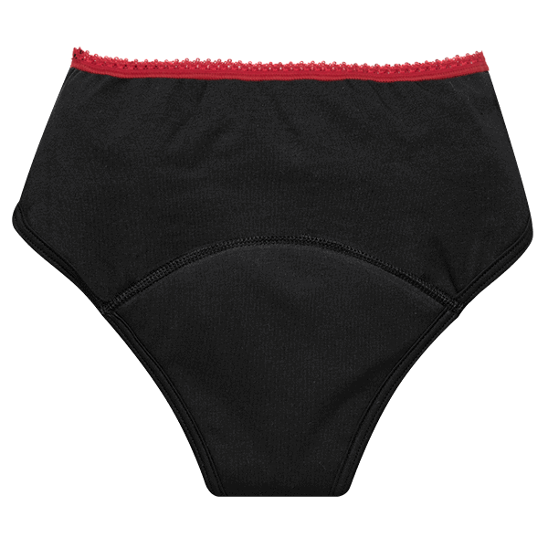 Period panties night black-red (organic cotton)