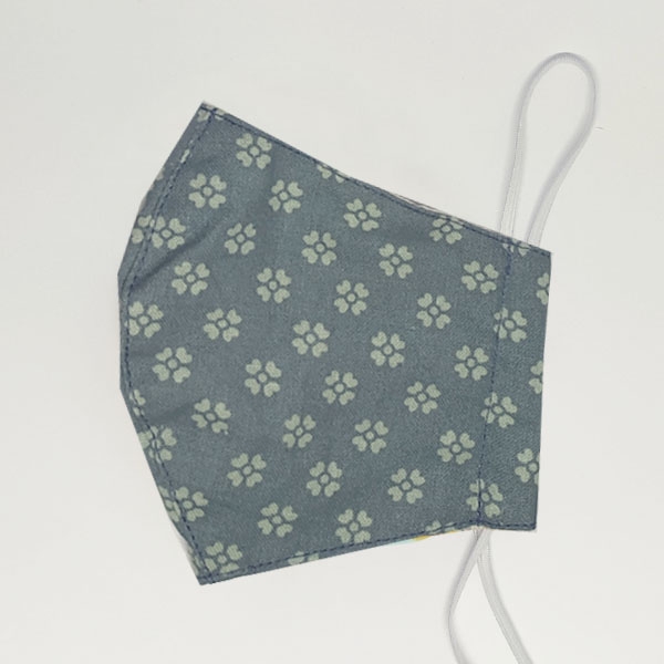 Mouth and Nose Mask "Flowers on Grey" Size XS