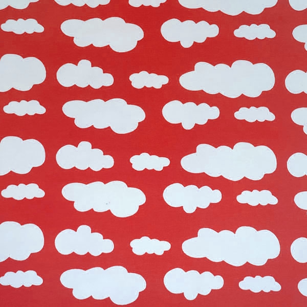 Stoffstück „Wolken“ rot (Jersey)