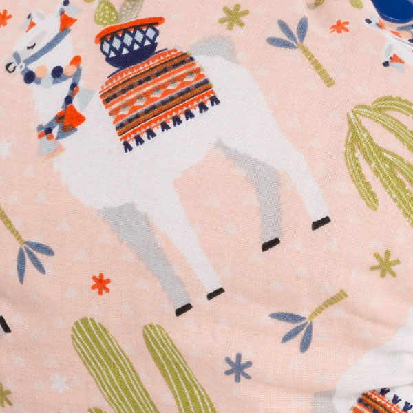 Fabric piece "Llamas on pink