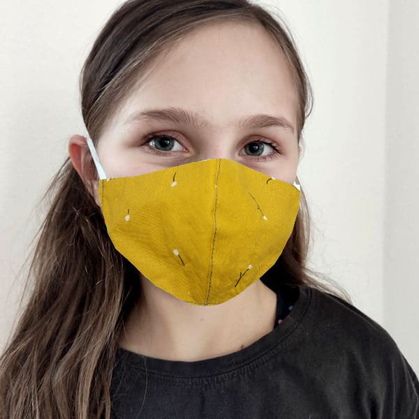 Mouth and nose mask children "mustard yellow" size XS