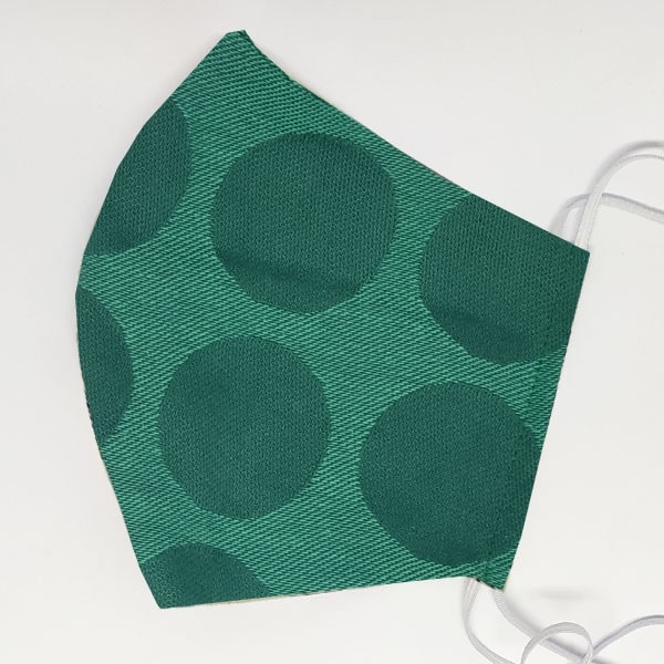 Mouth and nose mask "Babylonia Polka Wasabi" size M/L