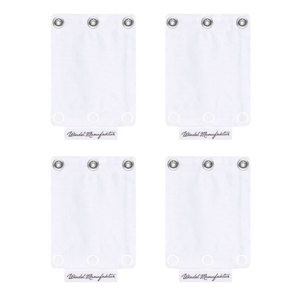 Body extension white in set (4 pieces, button size 10 mm)