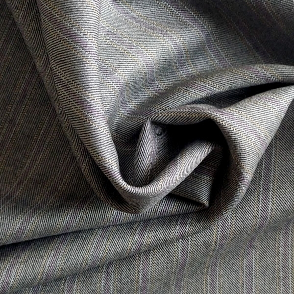 piece of fabric "wool grey-purple-yellow striped" (wool)