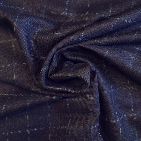 Fabric piece "Suit fabric nightblue checkered" (wool)